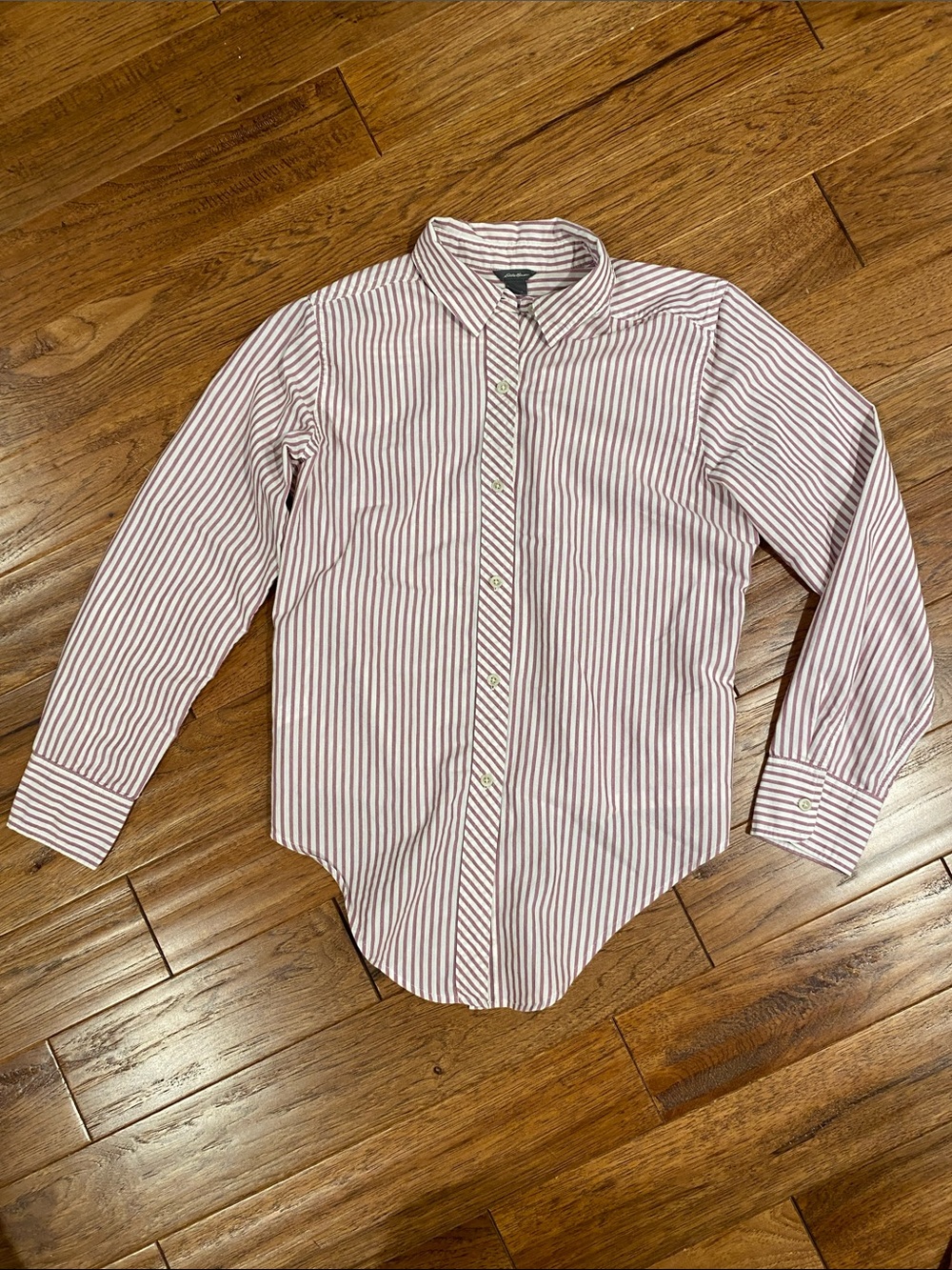 Eddie Bauer Pink & White Striped Button-Down Shirt